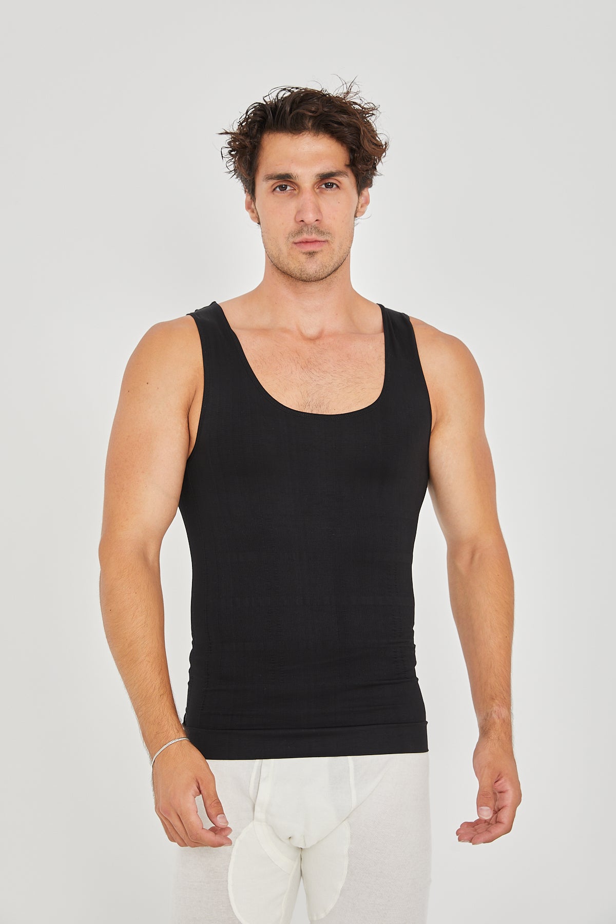 White Corset Tank Top for Men