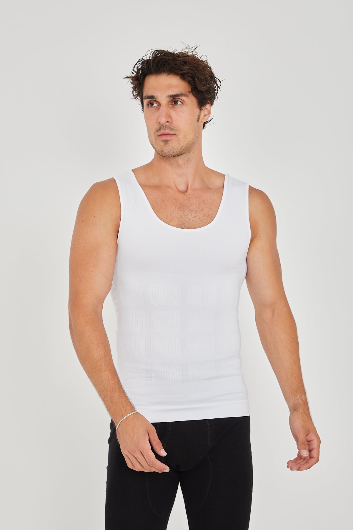 White Corset Tank Top for Men