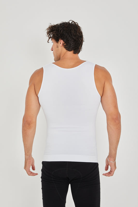 White Corset Tank Top for Men