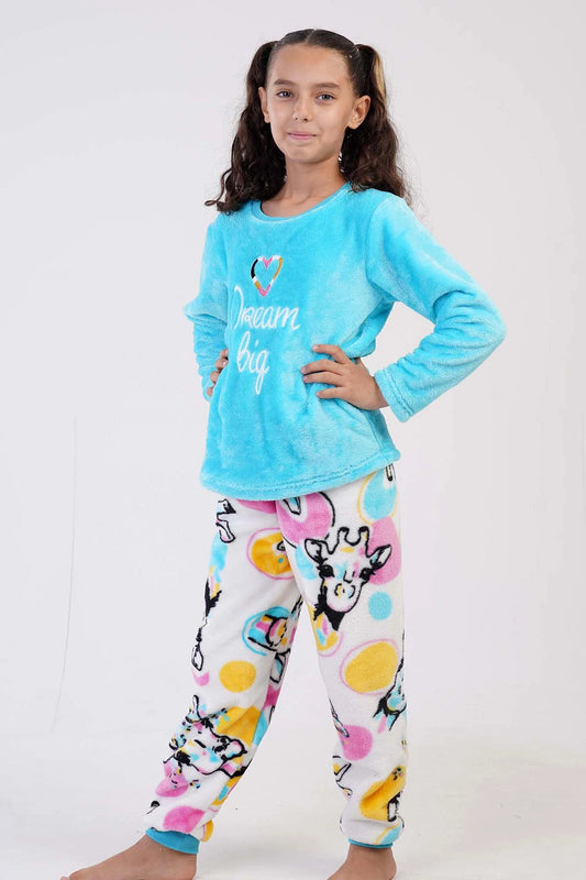 Dream Big Two Piece Fleece Pajama Set for Kids