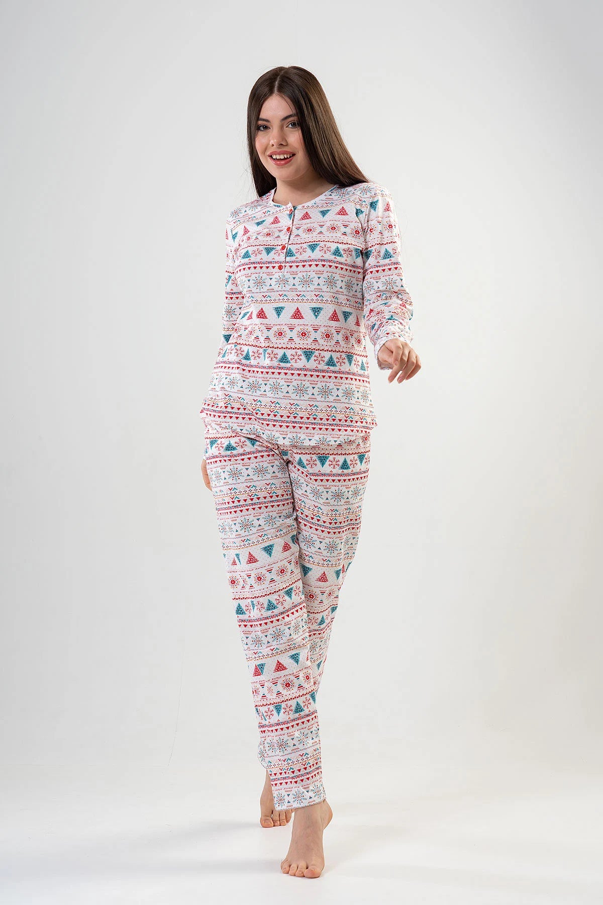 Cotton Christmas Themed Woman Pajama Set