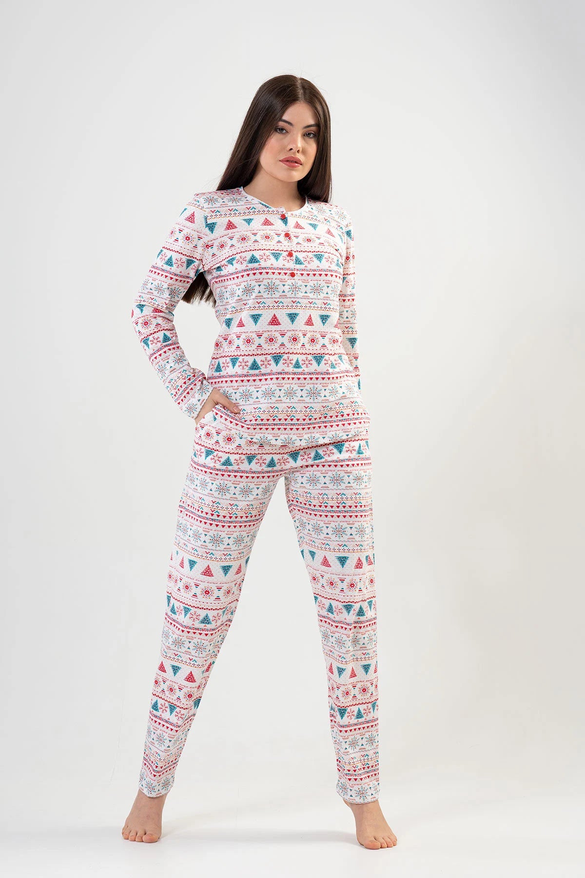 Cotton Christmas Themed Woman Pajama Set