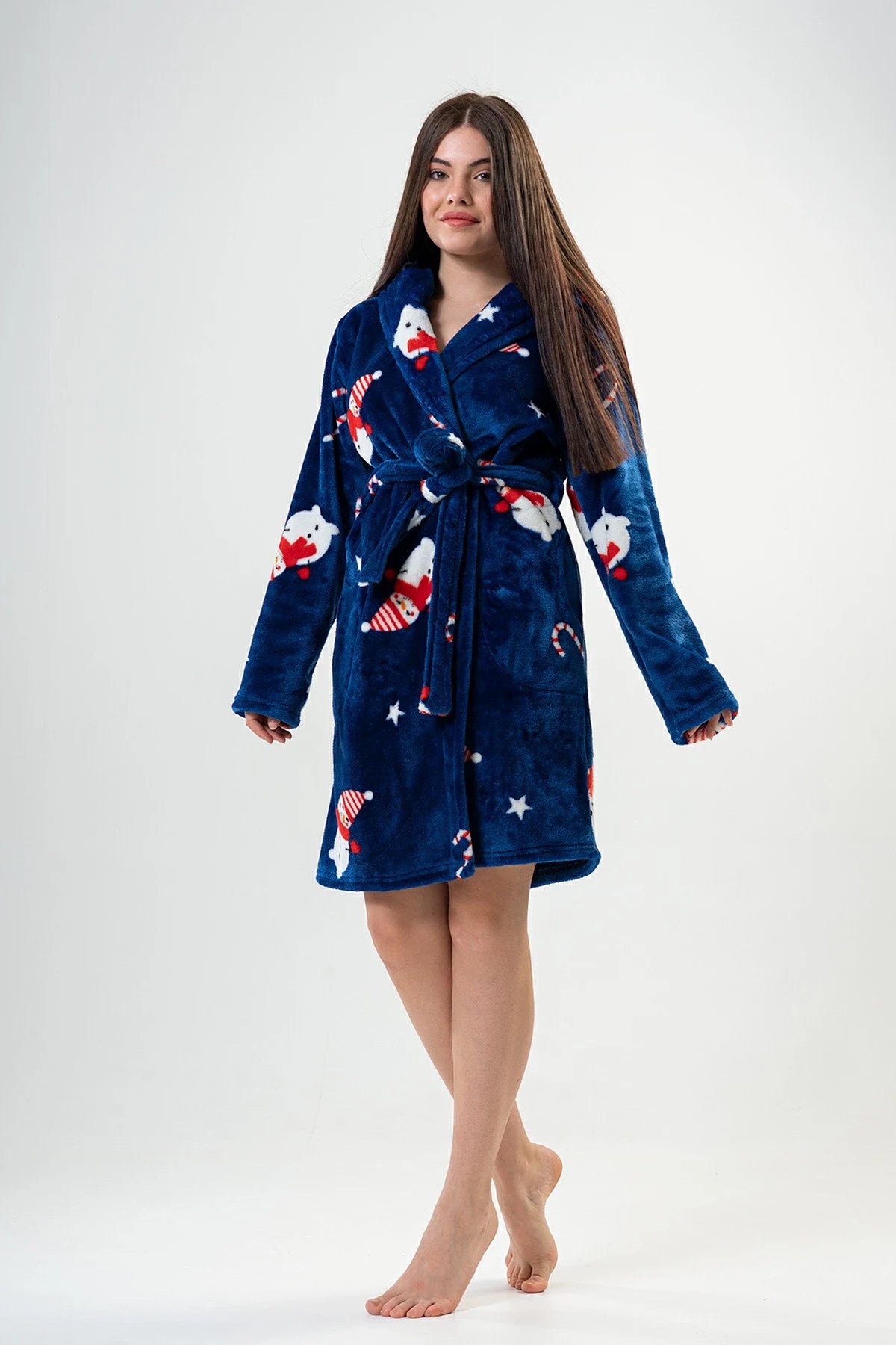 Snowman Fleece Dressing Gown for Women