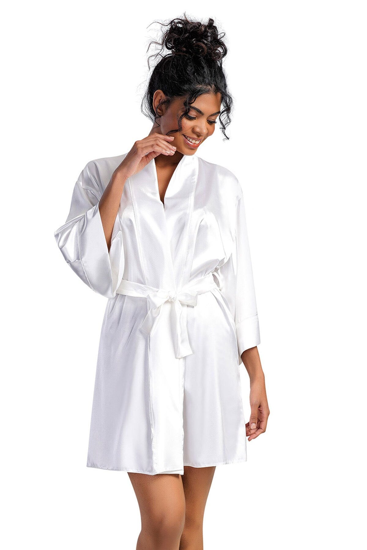 Satin Bride Robe Kimono