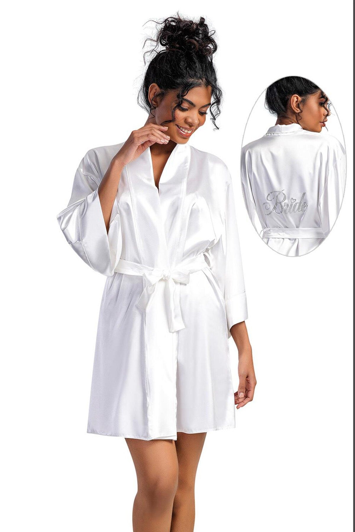 Satin Bride Robe Kimono