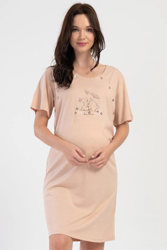 Cotton Beige Pregnancy Tunic