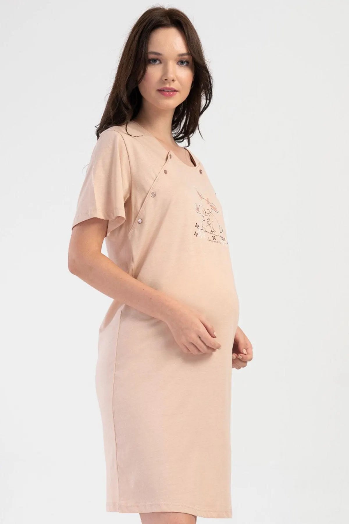 Cotton Beige Pregnancy Tunic